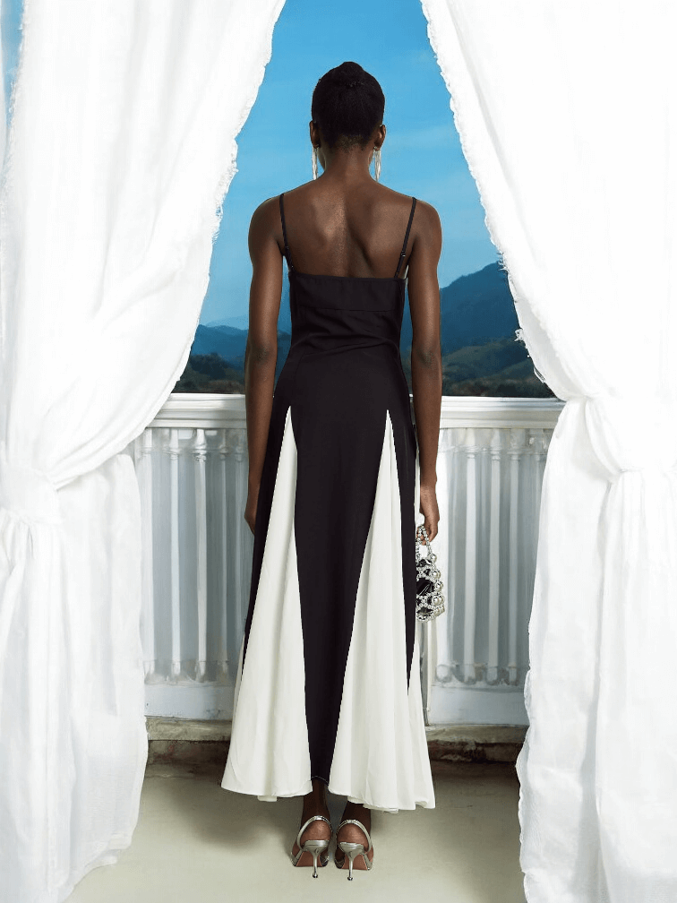 Elegant A-line backless maxi dress