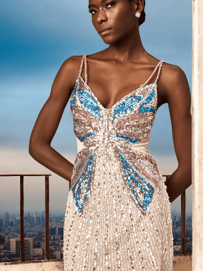Sequined Butterfly Bodycon Dress for Women