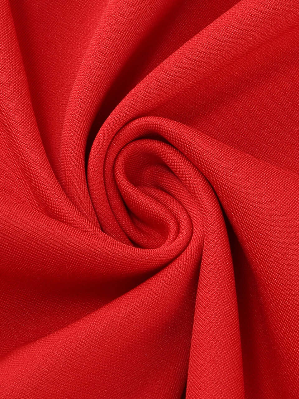 Close-up of red fabric texture for Flower One Shoulder Maxi Dress Red