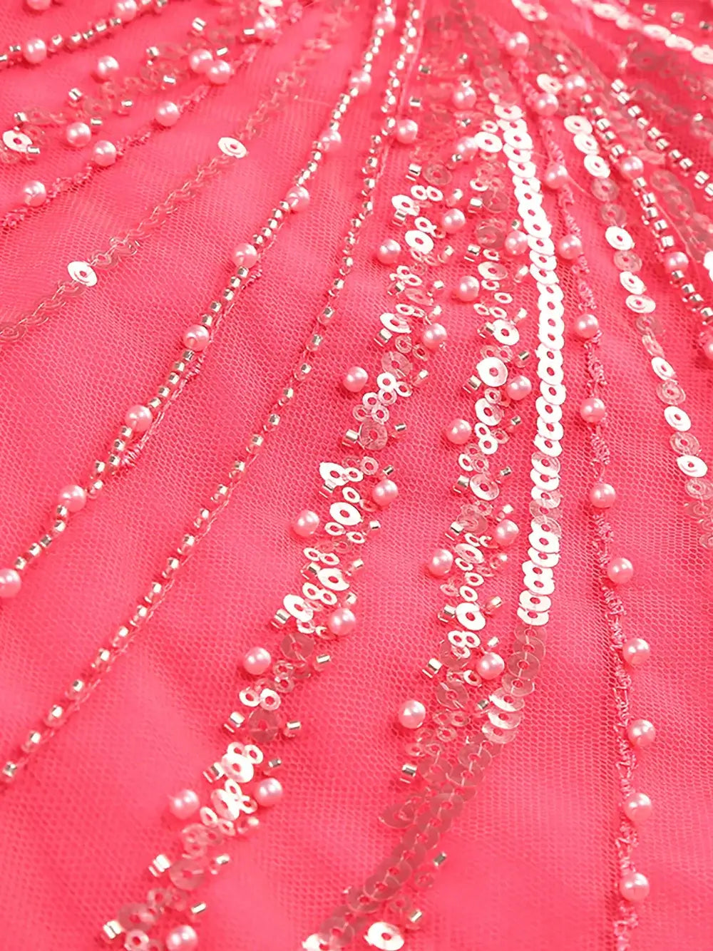 Sparkling Pink Maxi Dress with Rhinestone Detailing and One Shoulder Design