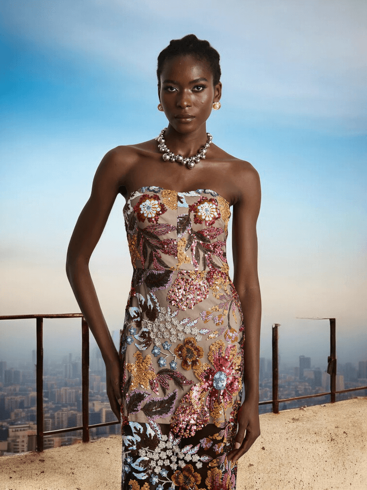 Mesh Dress with Sequin Detail