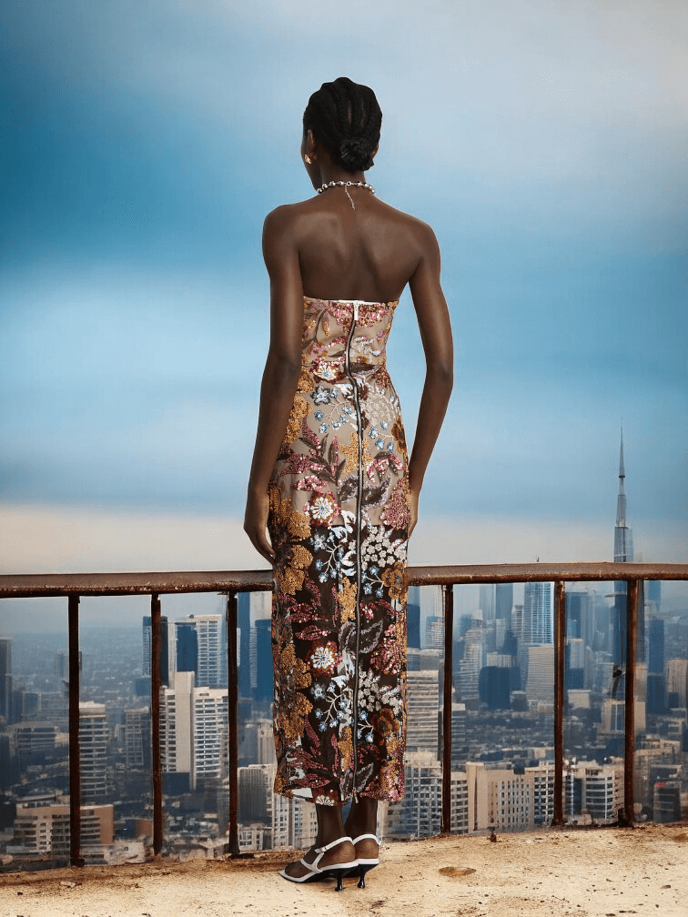 Mesh Maxi Dress with Sequin Detail