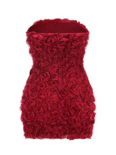 Vlada Strapless Mini Dress in Red - chic, form-fitting, elegant design