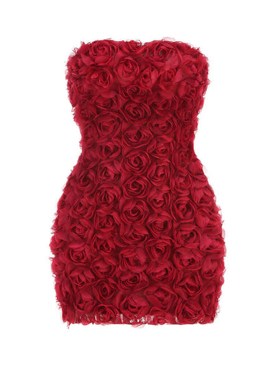 Vlada Strapless Mini Dress in Red - chic, form-fitting, elegant design