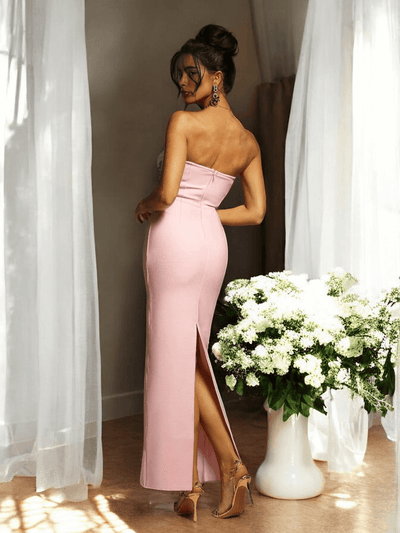 Elegant Dakota Strapless Bandage Gown in Pink
