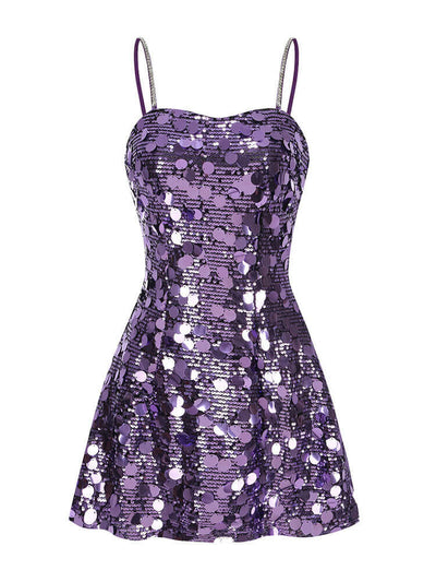 glamorous purple night-out dress