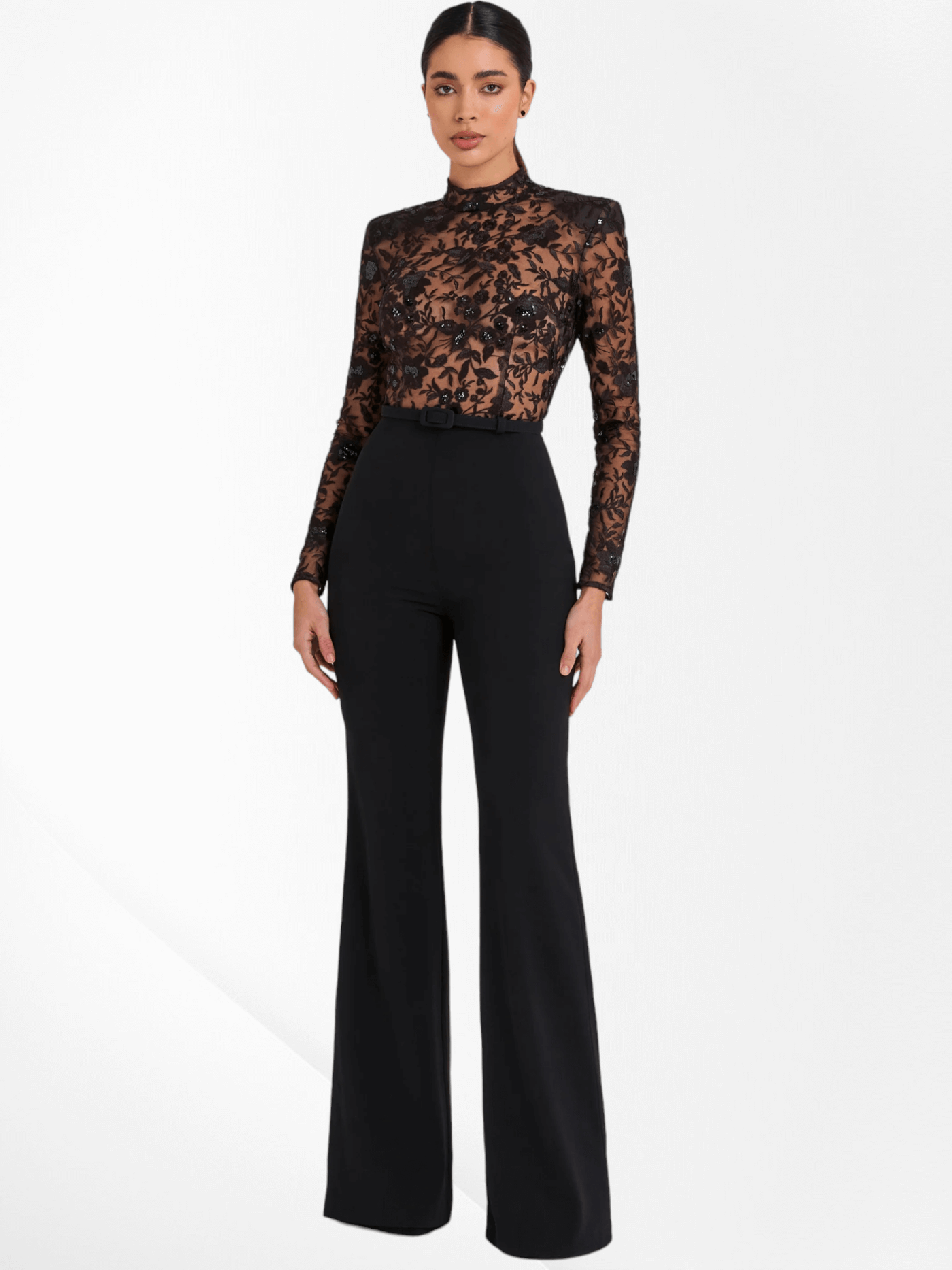 Long Sleeve Lace Sequin Jumpsuit: Glamorous Style for Special Events