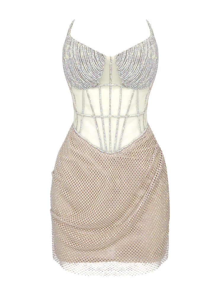 Strapless Sequins & Crystals Corset Mini Dress - Sparkling Elegance for Any Occasion