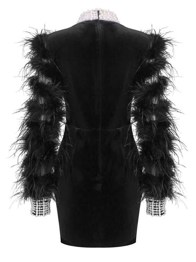 Long Sleeve Crystal Three Piece Jumpsuit Black