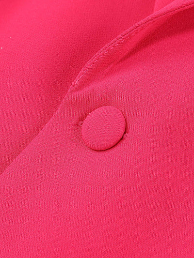 Long Sleeve Feather Detail Suit Hot Pink