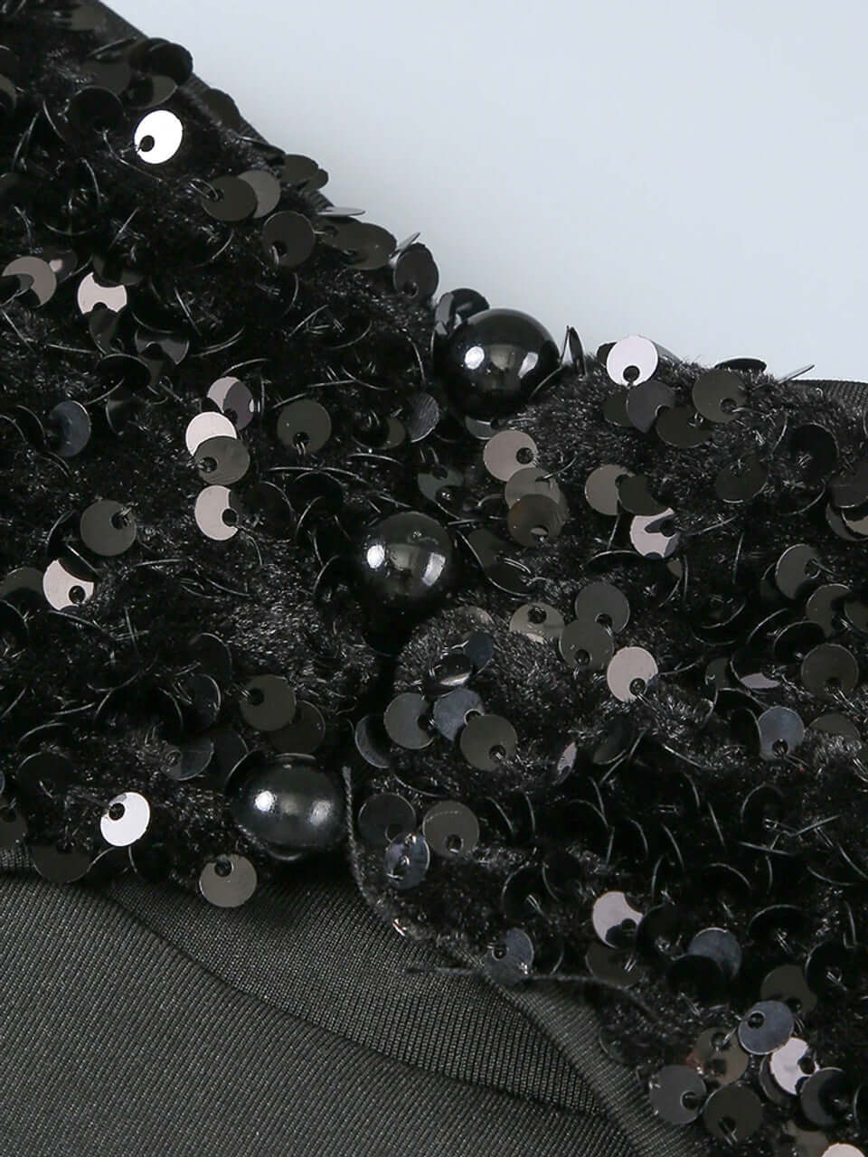 Black Sequin Backless Maxi Dress - Elegant long sleeve design