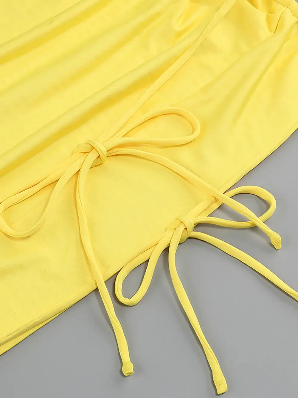 Sunny Yellow Halter Embellished Two-Piece Maxi Dress