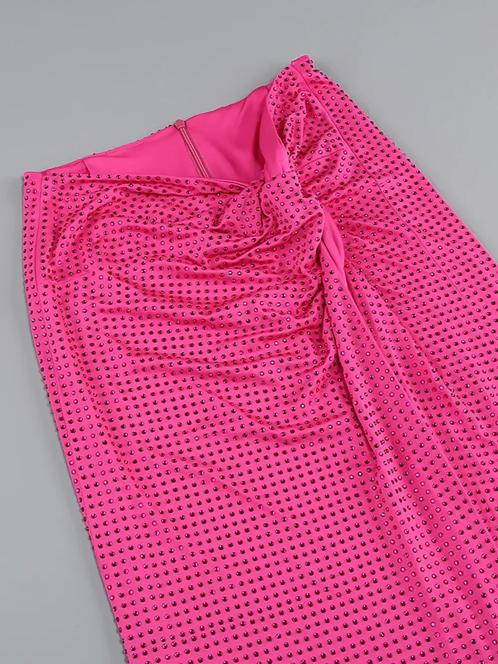 Halter Embellished Two Piece Maxi Dress Hot Pink