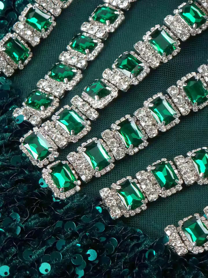 green sequin dress dress details
