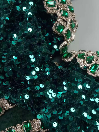 green sequin dress dress details