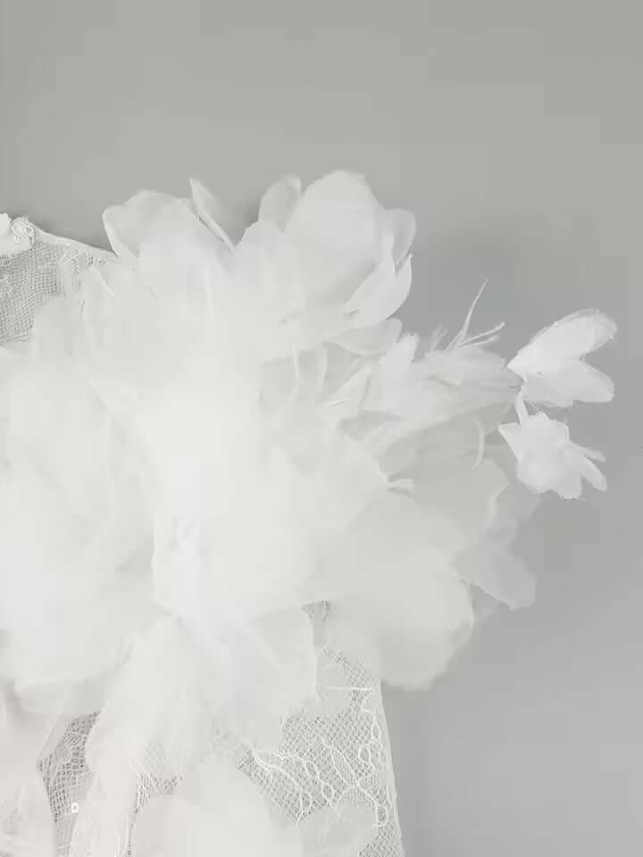  a-line mini dress flower detail