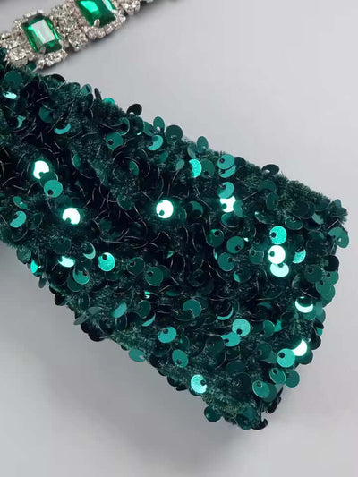 green sequin dress dress details