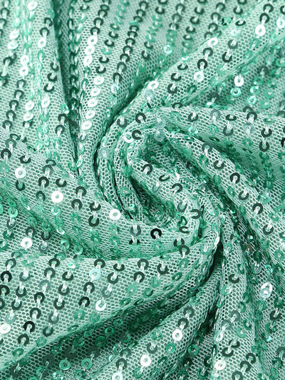 Emerald green sequin corset maxi dress with thigh-high slit for parties, red carpet & special occasions