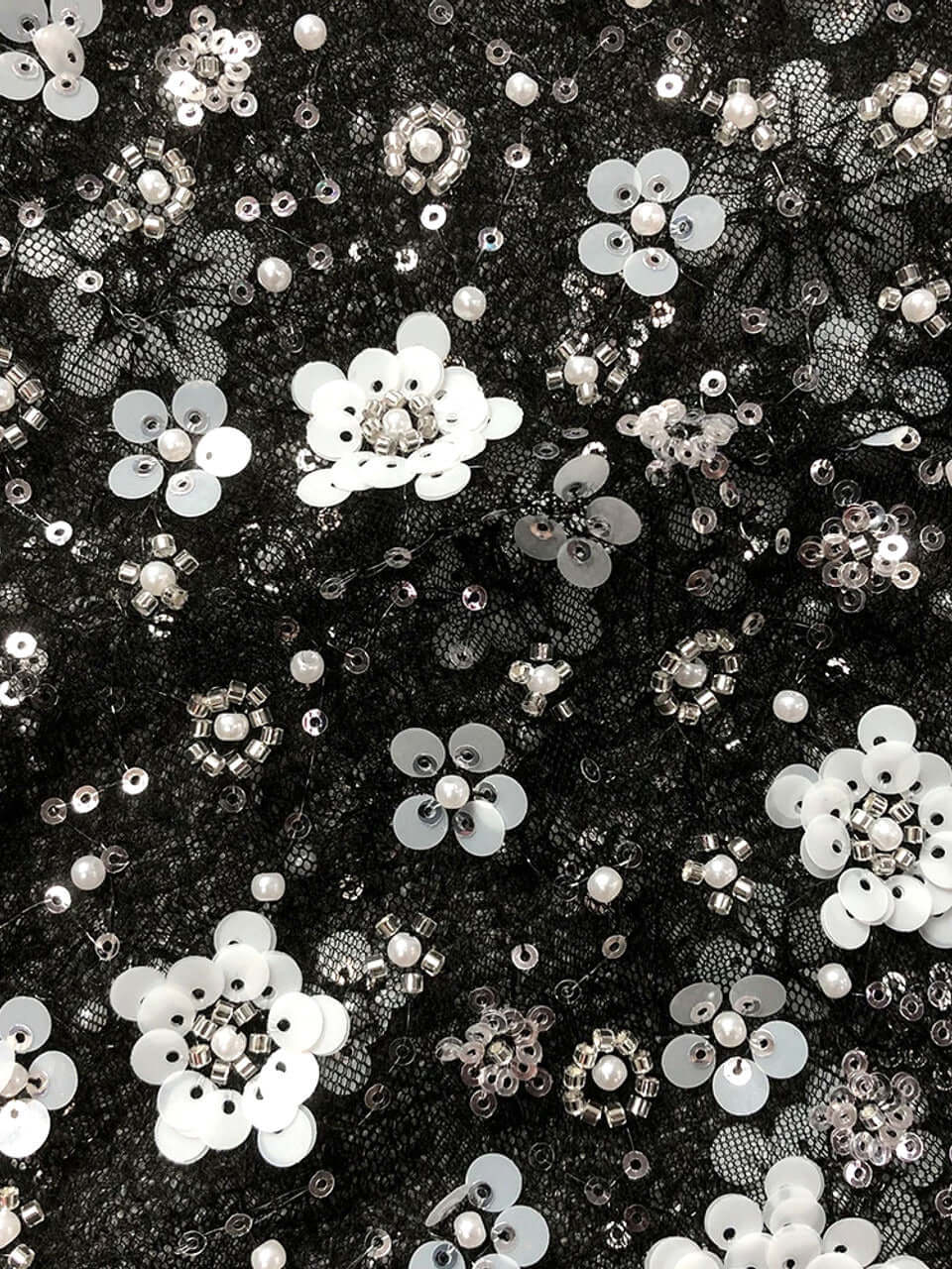 Black strapless bustier maxi dress with floral sequin detailing