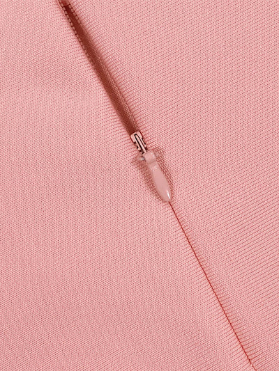 Strapless Pearl Detail Maxi Dress Pink