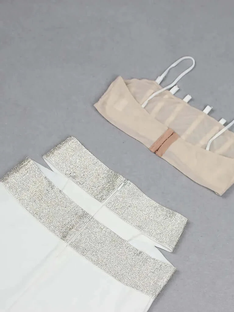 Sleeveless Crop Top + Long Skirt Bandage Set