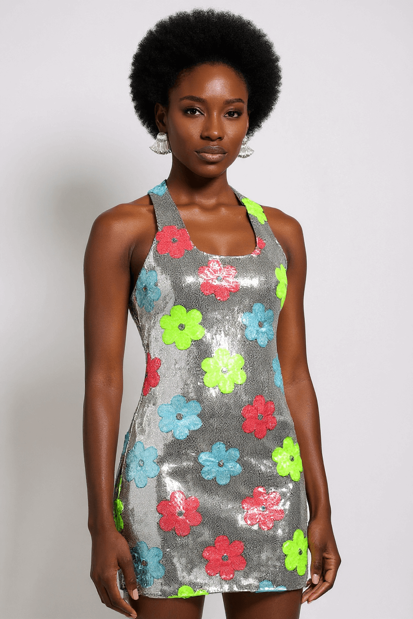 floral dress satin Carrington Floral Satin Dress  VICI