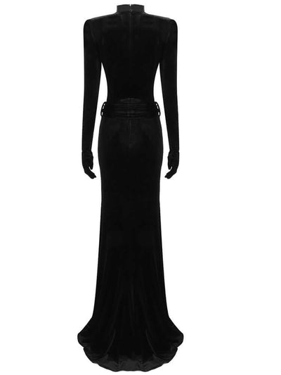 Elegant Mermaid Soft Velvet Maxi Dress