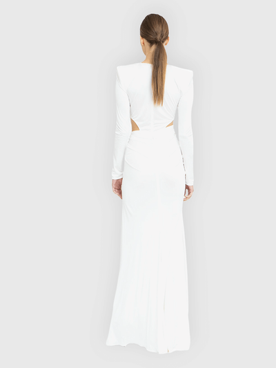 High Split White Maxi Dress