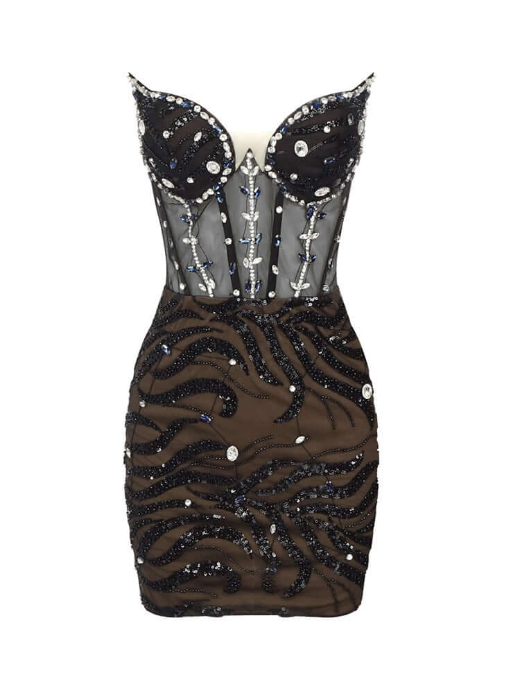 Strapless Dress With Sequins