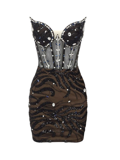 Image of a Strapless Dress With Sequins