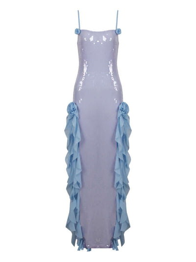 Lavender Spaghetti Strap Sequins Dress