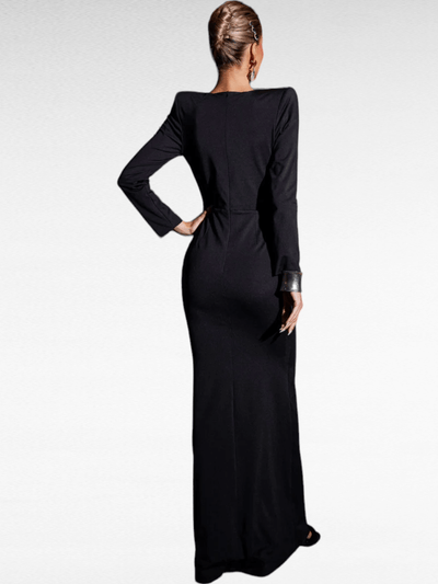Long Sleeve Draped Embellished Maxi Dress: Effortless Sophistication for Every Occasion