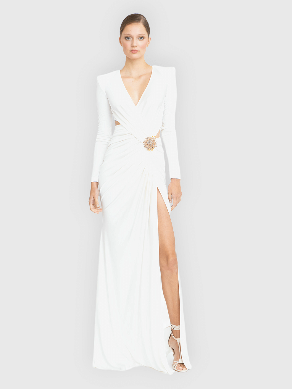 High Split White Maxi Dress