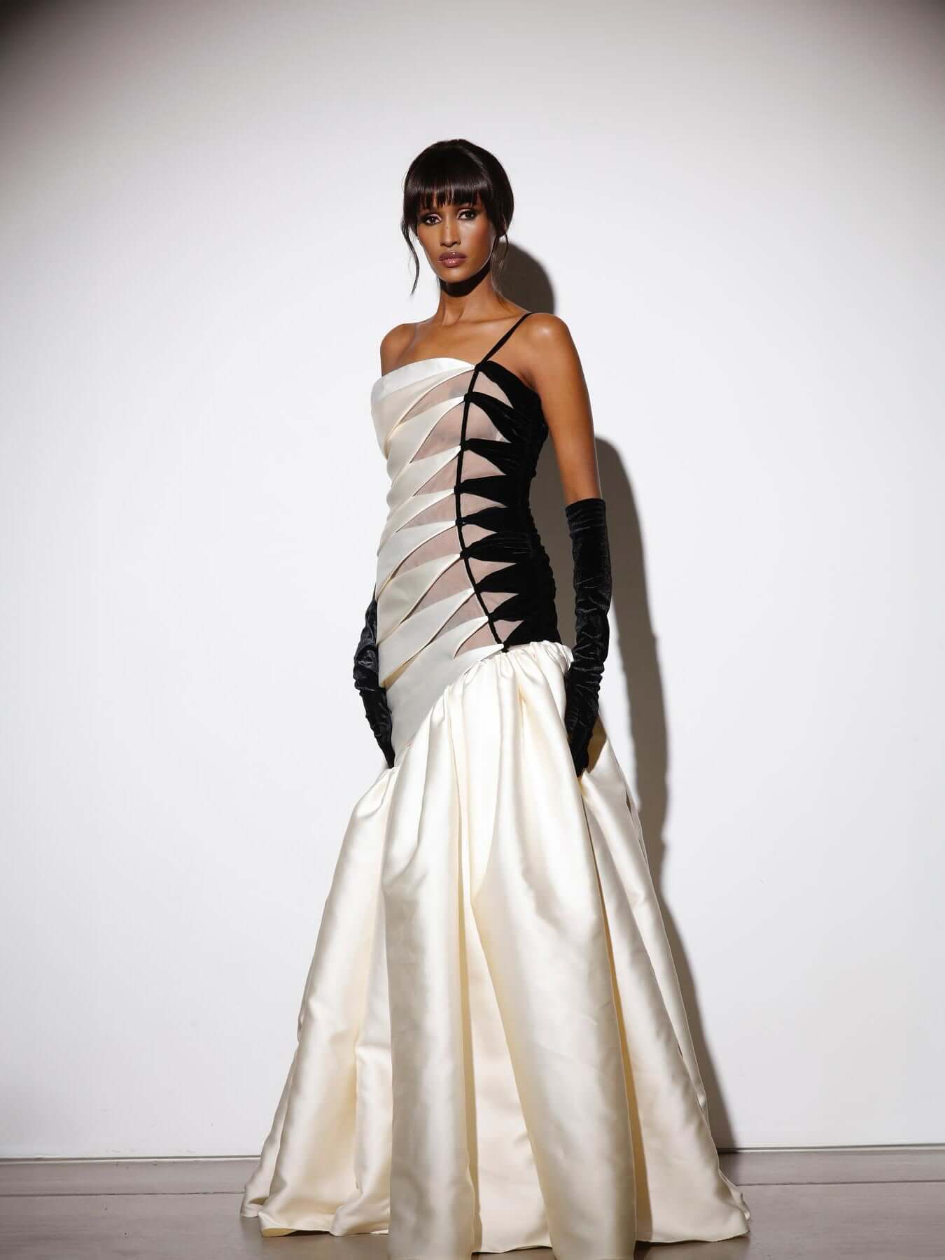 Flattering high-low slit on DAILE evening gown – sexy yet sophisticated cocktail attire