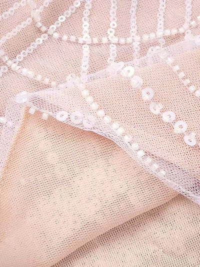 Miha Off The Shoulder Pearl Mini Dress with delicate pearl accents and off-the-shoulder design.