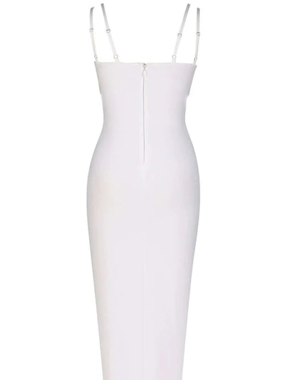 Pearl Coutout Bandage Dress In White