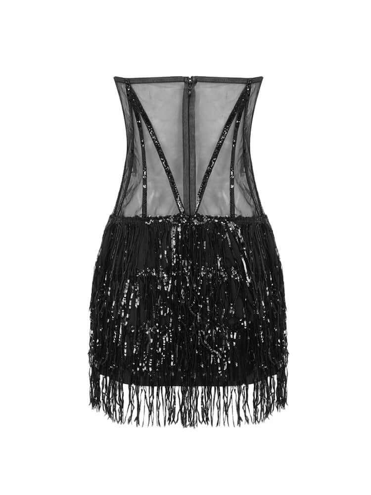 Milena Strapless Mini Black Dress - Sleek and Chic Evening Elegance