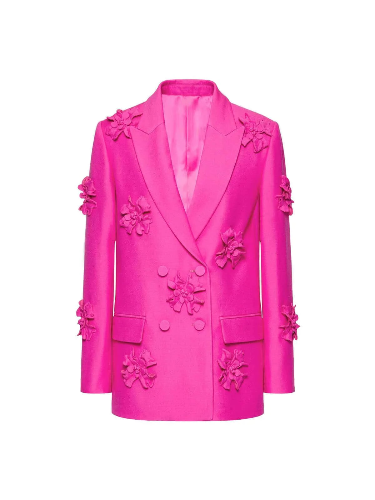 Siria Pink Floral Embellished Blazer Set Valensia Seven