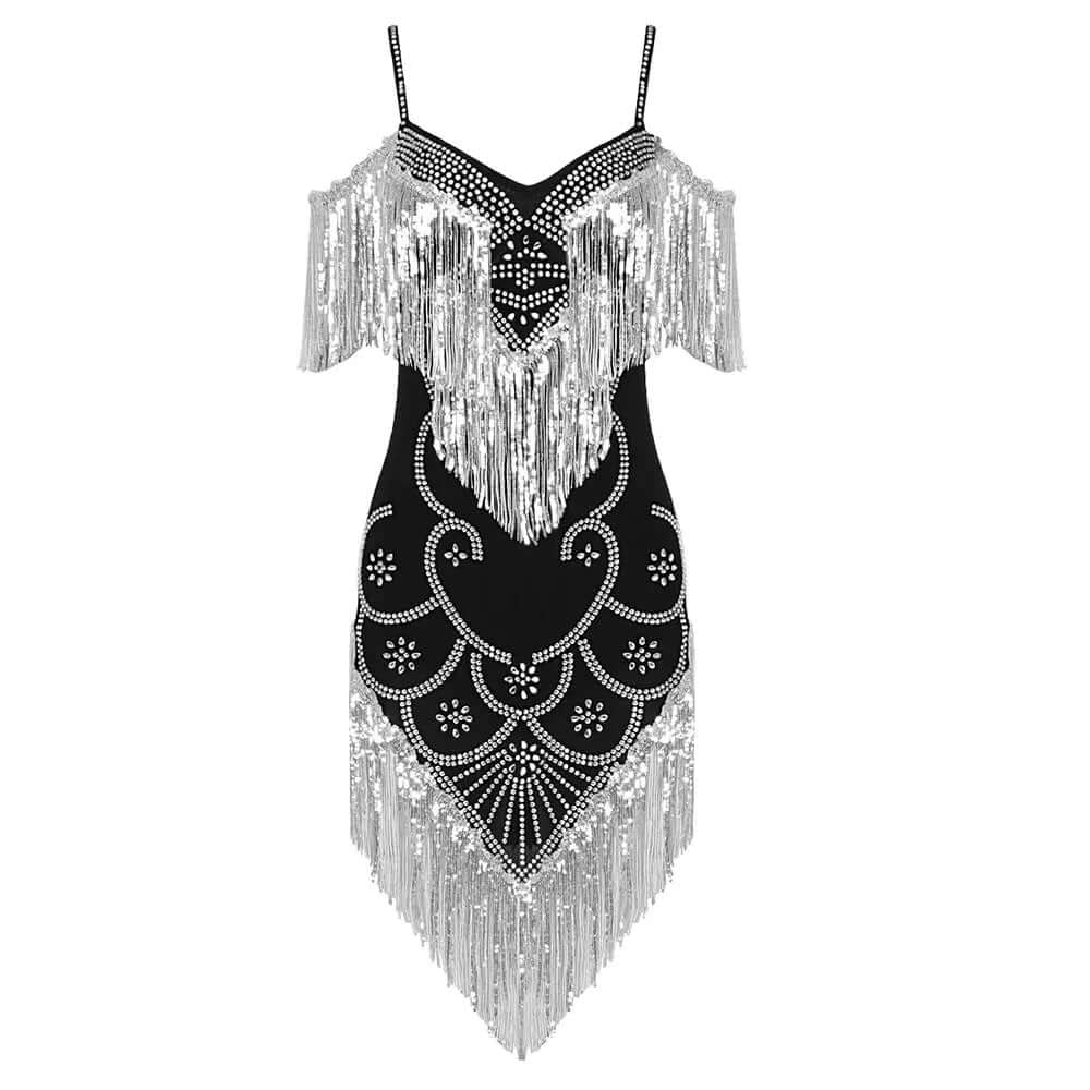 Shepstella Sequin Design Tassel Detail Mini Dress Valensia Seven